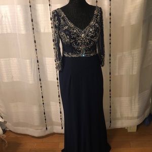 Gown Beaded Navy blue
